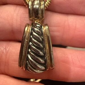 Gold and Silver Twisted Pendant look a like D. Yurman Necklace